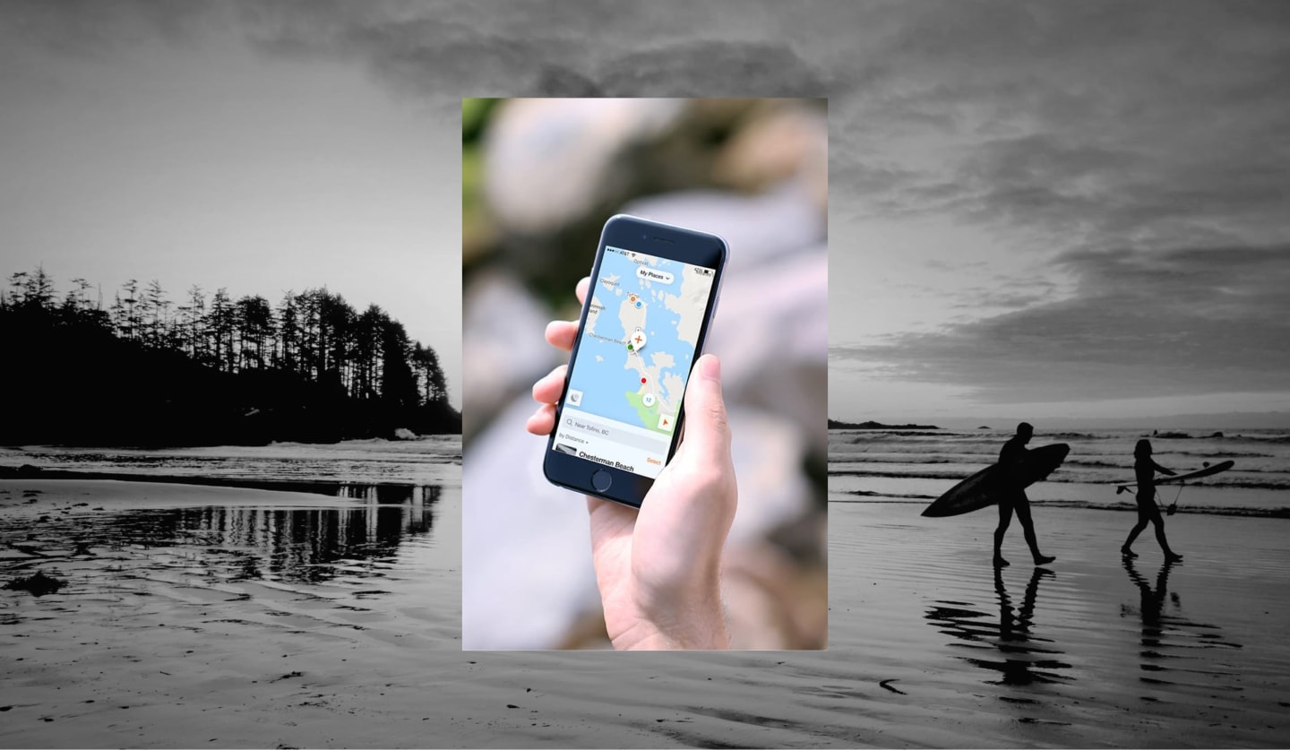 A black and white image of a beach wit