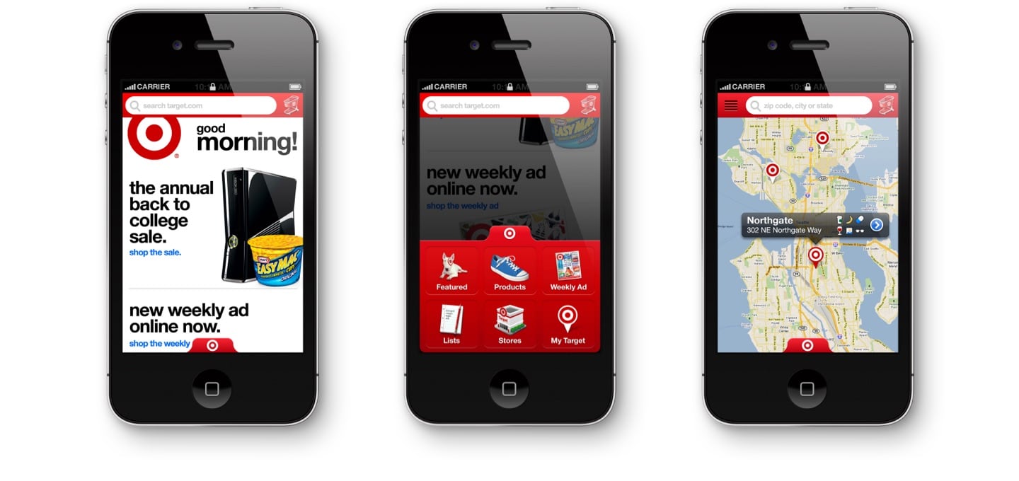 Target iPhone screenshots